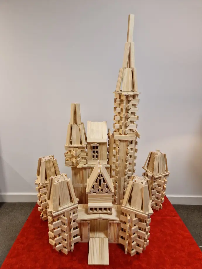 Disney castle made with Kapla wooden planks