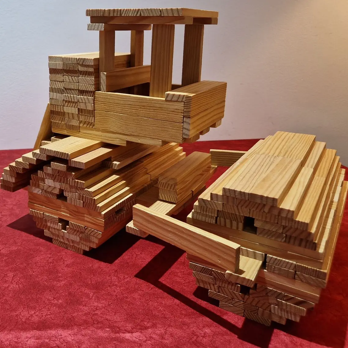 road roller in kapla planks